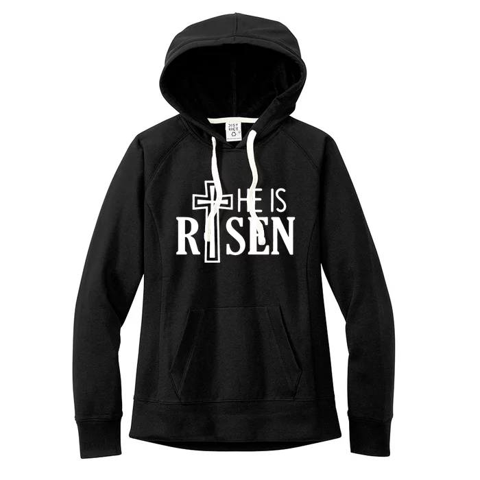 He Is Risen Gift Easter Day Jesus Cross Christian Religious Gift Women's Fleece Hoodie