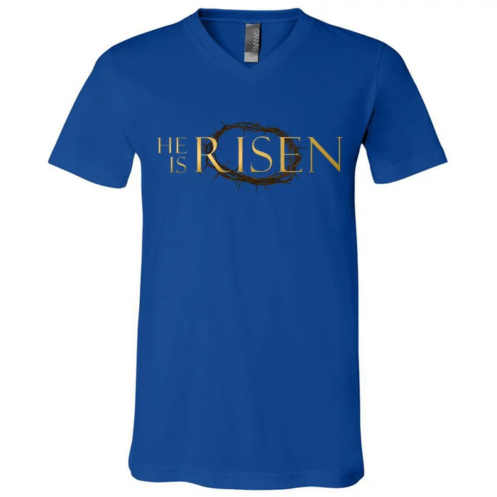 He Is Risen Jesus Christ Easter V-Neck T-Shirt