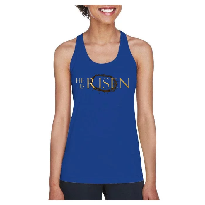 He Is Risen Jesus Christ Easter Women's Racerback Tank