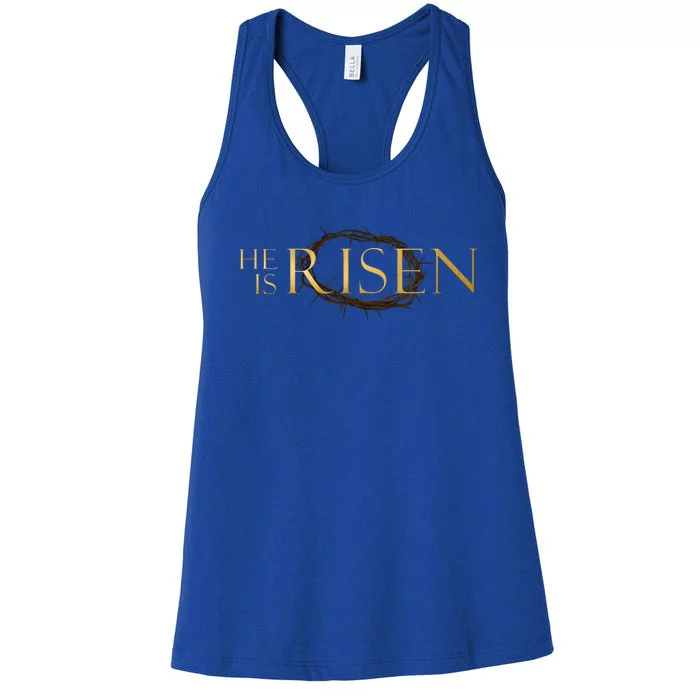 He Is Risen Jesus Christ Easter Women's Racerback Tank