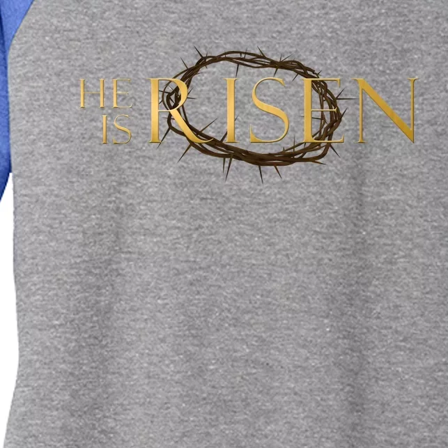 He Is Risen Jesus Christ Easter Women's Tri-Blend 3/4-Sleeve Raglan Shirt