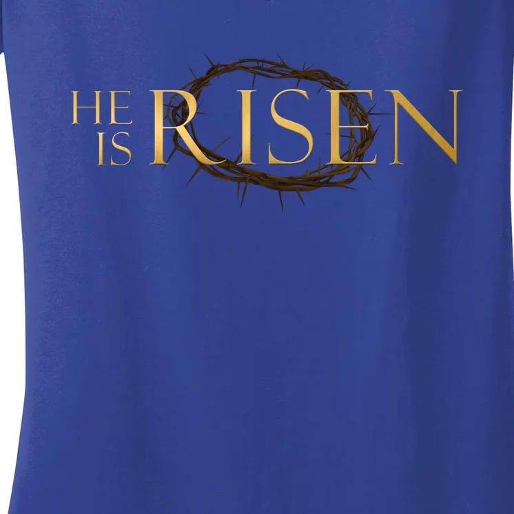 He Is Risen Jesus Christ Easter Women's V-Neck T-Shirt