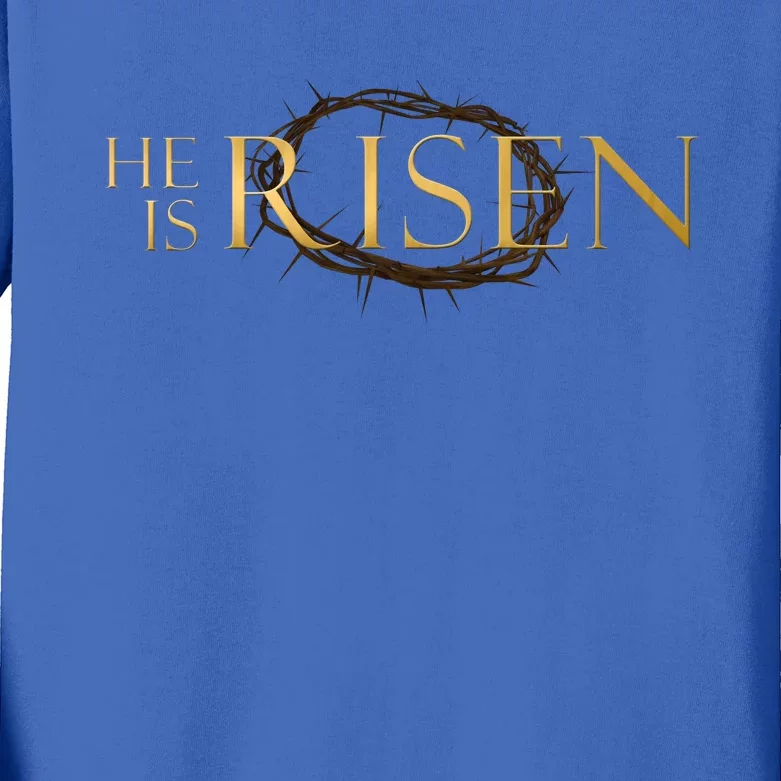 He Is Risen Jesus Christ Easter Kids Long Sleeve Shirt