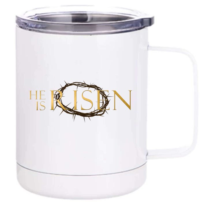 He Is Risen Jesus Christ Easter Front & Back 12oz Stainless Steel Tumbler Cup