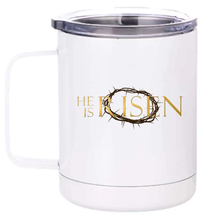 He Is Risen Jesus Christ Easter Front & Back 12oz Stainless Steel Tumbler Cup