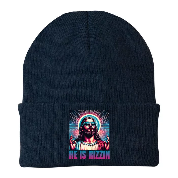 He Is Rizzin Jesus Is Rizzen Knit Cap Winter Beanie