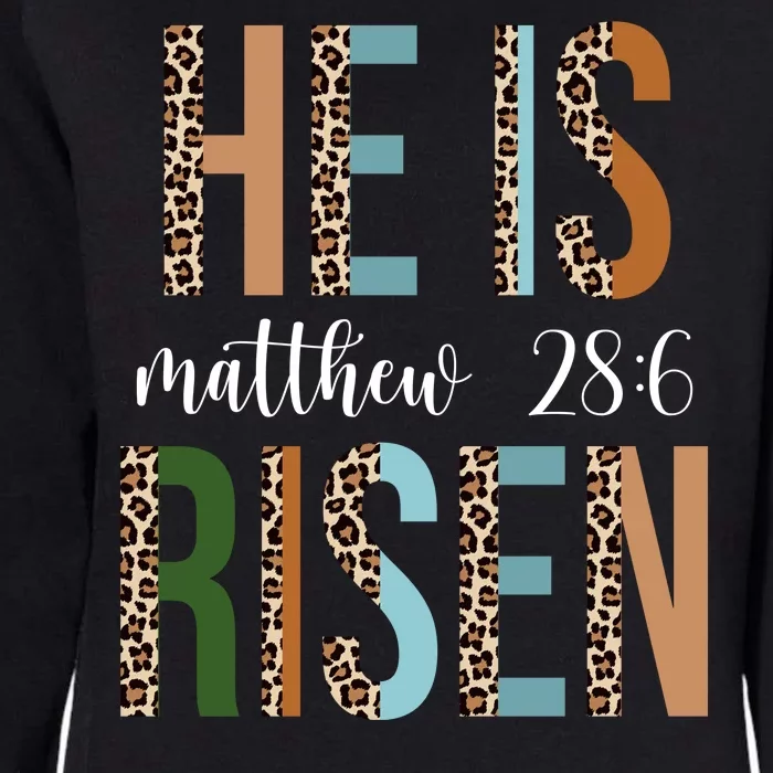 He Is Risen Matthew Bible Verse Womens California Wash Sweatshirt