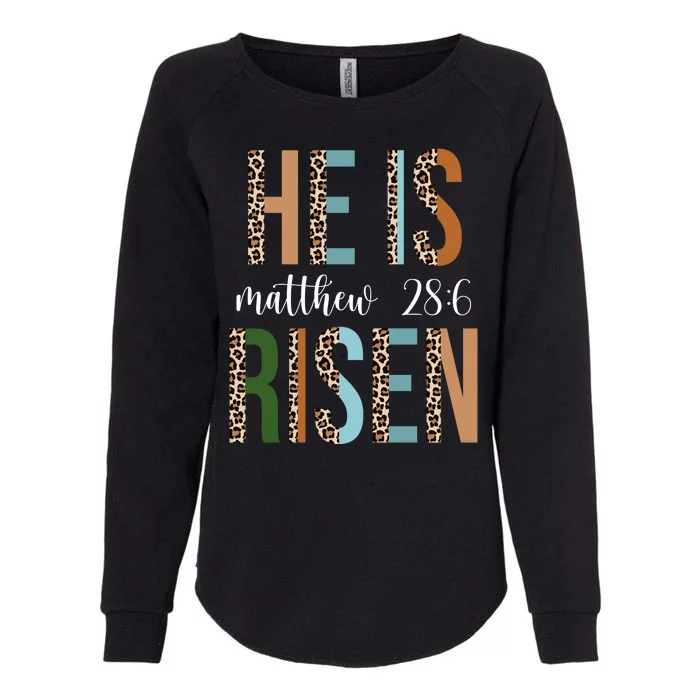 He Is Risen Matthew Bible Verse Womens California Wash Sweatshirt