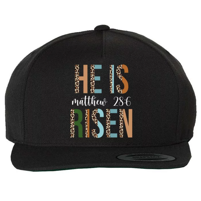 He Is Risen Matthew Bible Verse Wool Snapback Cap