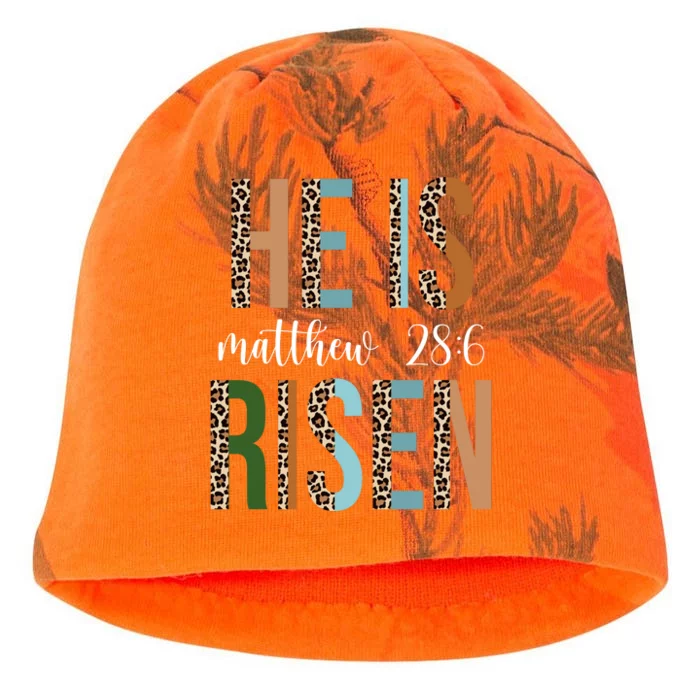 He Is Risen Matthew Bible Verse Kati - Camo Knit Beanie