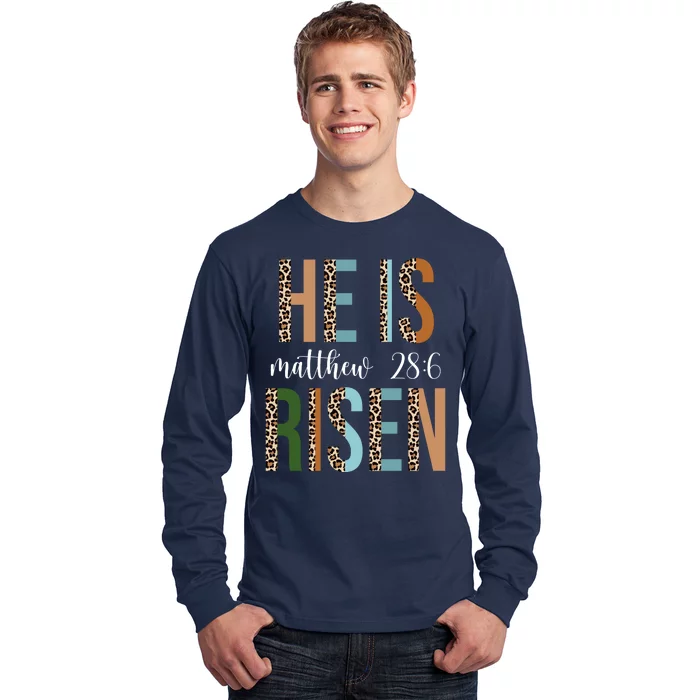 He Is Risen Matthew Bible Verse Long Sleeve Shirt