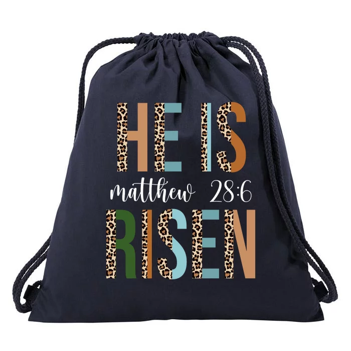 He Is Risen Matthew Bible Verse Drawstring Bag