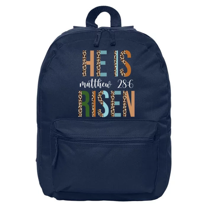 He Is Risen Matthew Bible Verse 16 in Basic Backpack