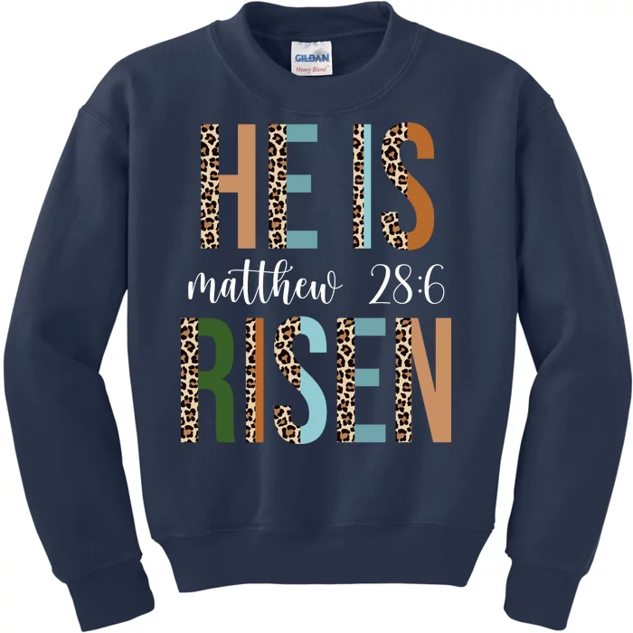 He Is Risen Matthew Bible Verse Kids Sweatshirt