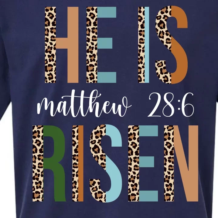 He Is Risen Matthew Bible Verse Sueded Cloud Jersey T-Shirt