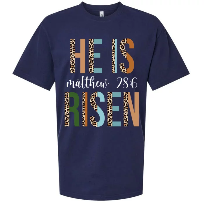 He Is Risen Matthew Bible Verse Sueded Cloud Jersey T-Shirt