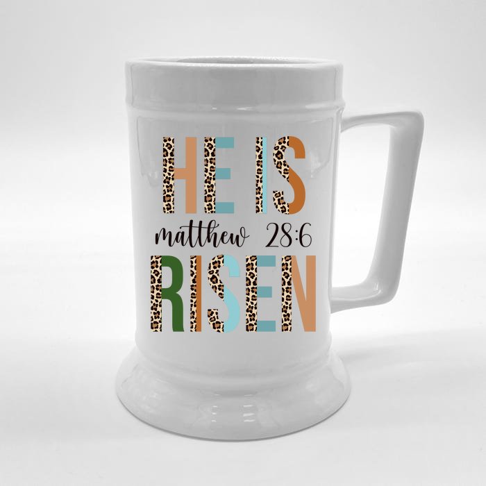 He Is Risen Matthew Bible Verse Front & Back Beer Stein