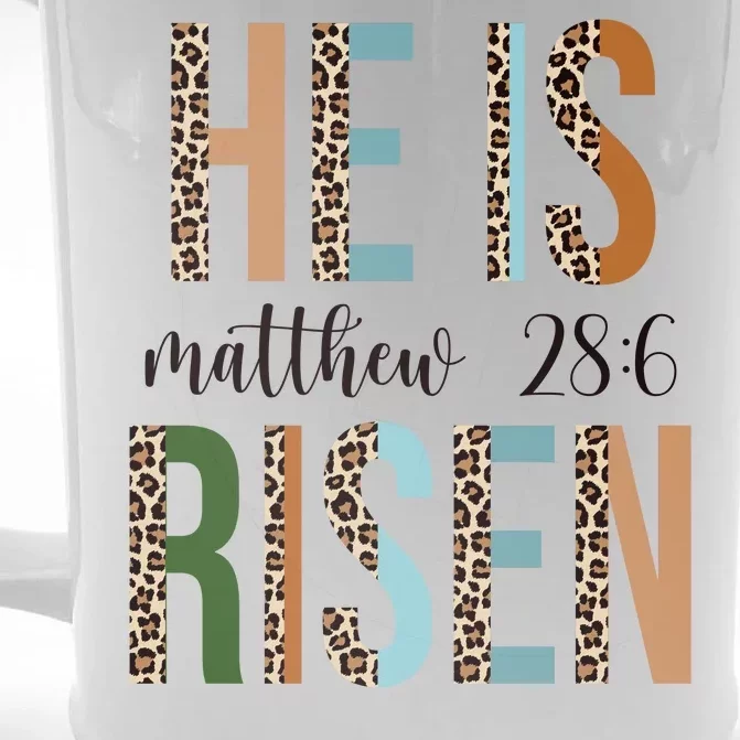 He Is Risen Matthew Bible Verse Front & Back Beer Stein