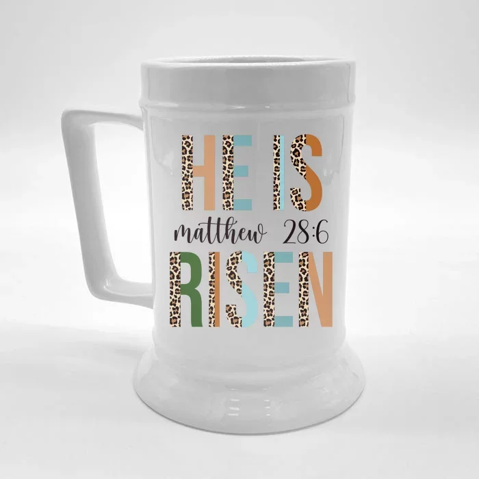 He Is Risen Matthew Bible Verse Front & Back Beer Stein