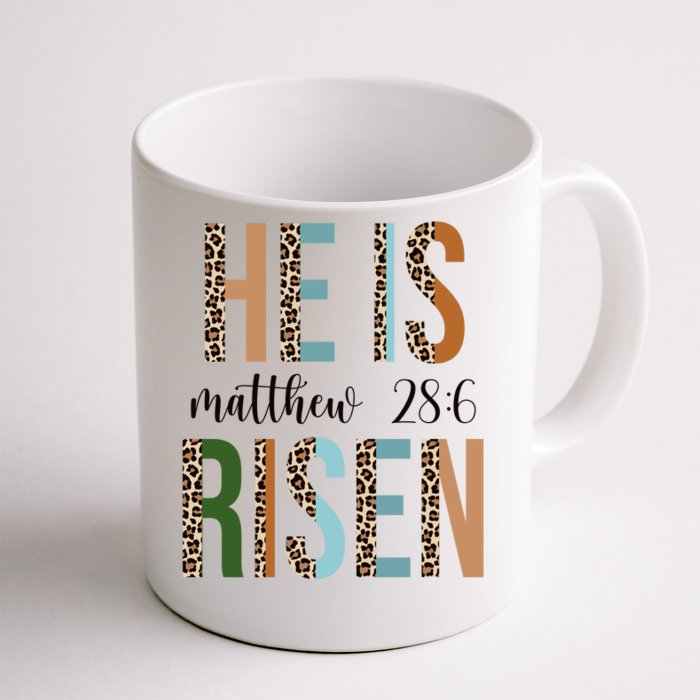 He Is Risen Matthew Bible Verse Front & Back Coffee Mug