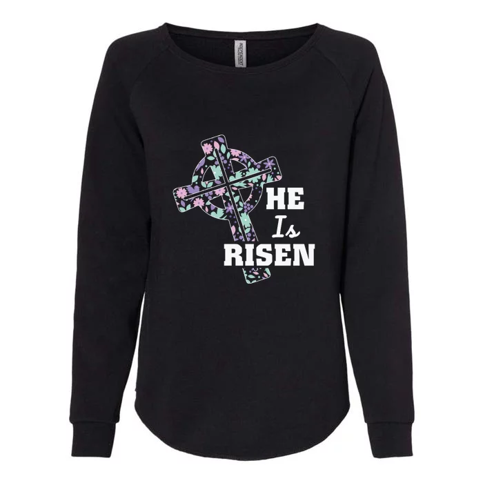 He Is Risen Christian Happy Easter Day Gift Womens California Wash Sweatshirt