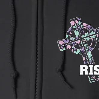 He Is Risen Christian Happy Easter Day Gift Full Zip Hoodie