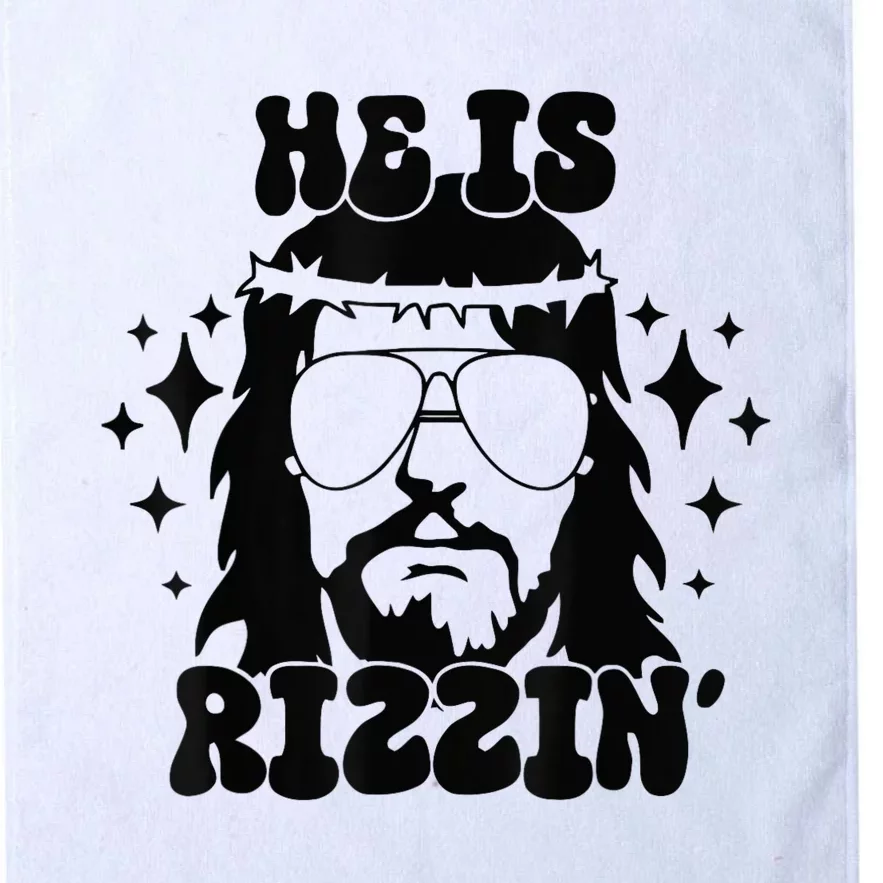 He Is Rizzin Funny Easter Day Retro Christian Religious Platinum Collection Golf Towel