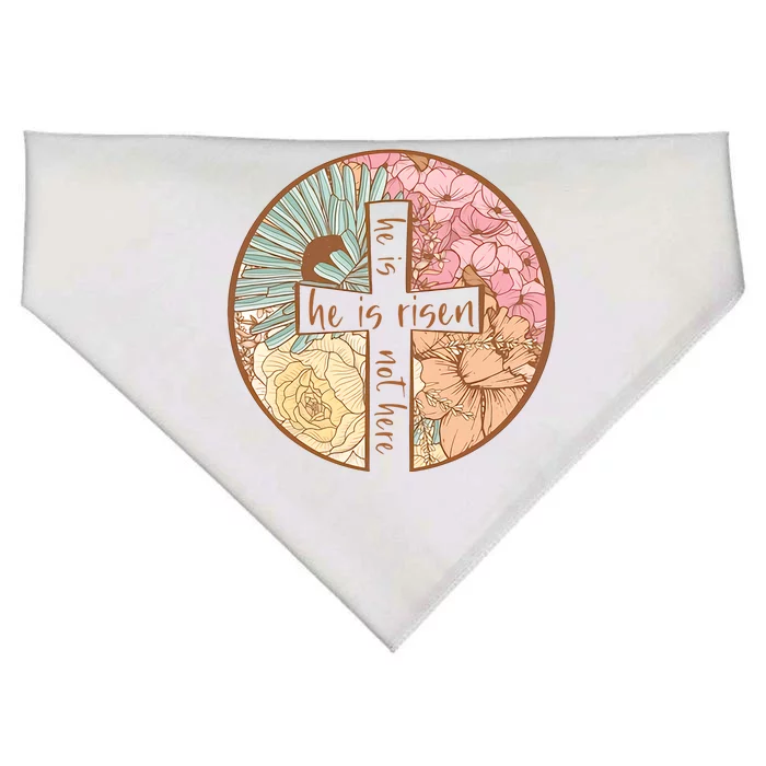 He Is Risen Cross He Is Not Here Easter Religious He Lives Jesus USA-Made Doggie Bandana