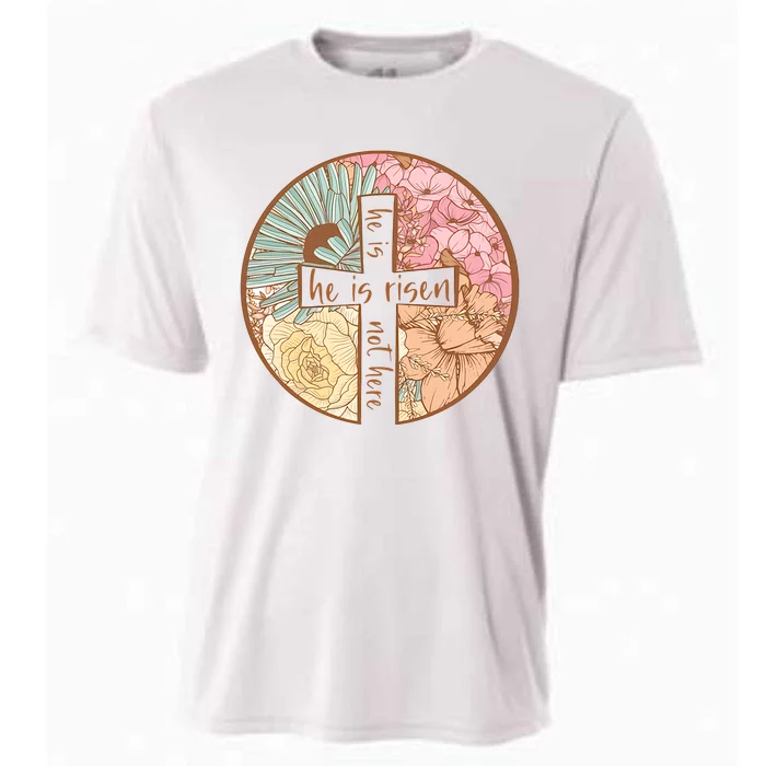 He Is Risen Cross He Is Not Here Easter Religious He Lives Jesus Cooling Performance Crew T-Shirt