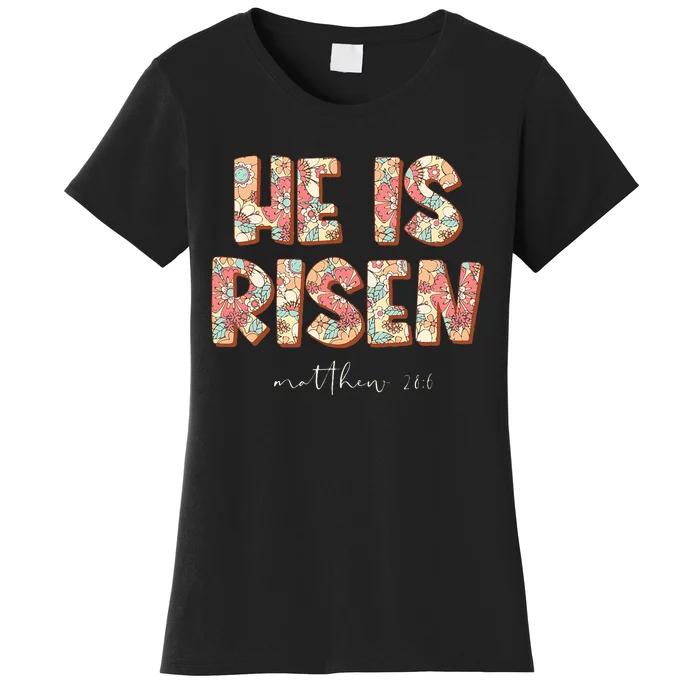 He Is Risen Easter Christian Cross Women's T-Shirt