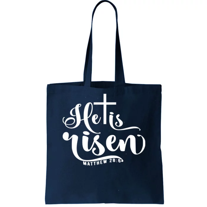 He Is Risen Matthew 28:6 Easter Cross Tote Bag