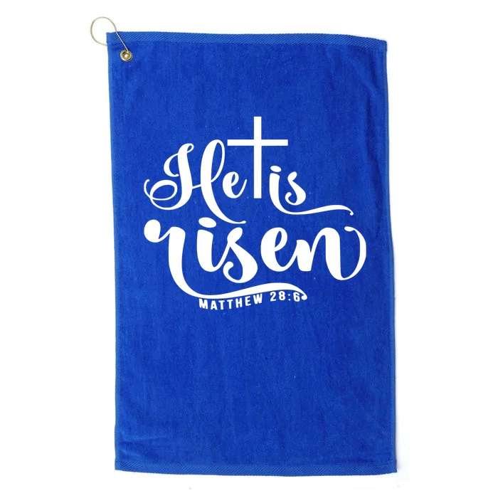 He Is Risen Matthew 28:6 Easter Cross Platinum Collection Golf Towel