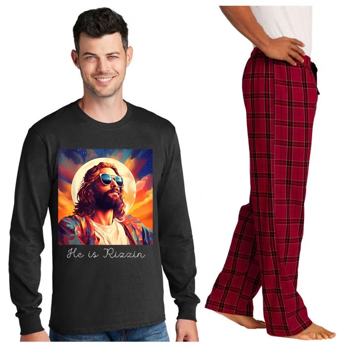 He Is Rizzin Jesus Is Rizzen Long Sleeve Pajama Set