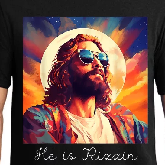 He Is Rizzin Jesus Is Rizzen Pajama Set