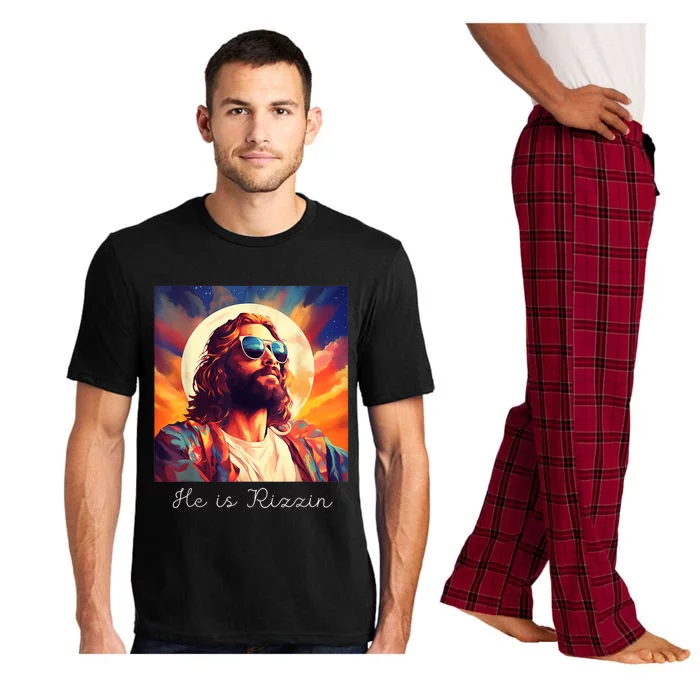 He Is Rizzin Jesus Is Rizzen Pajama Set