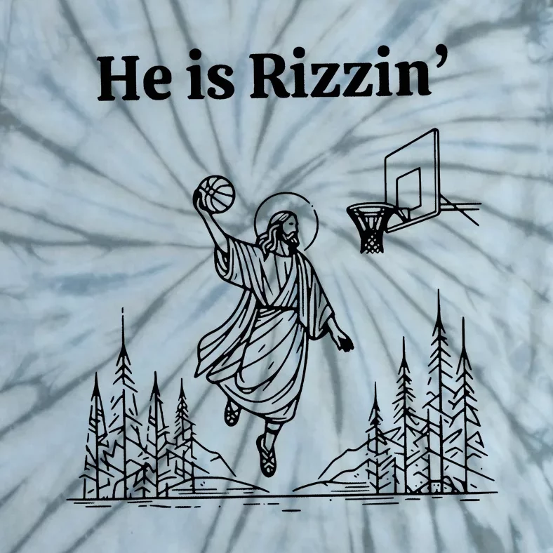 He Is Rizzin Funny Basketball Retro Christian Religious Tie-Dye T-Shirt