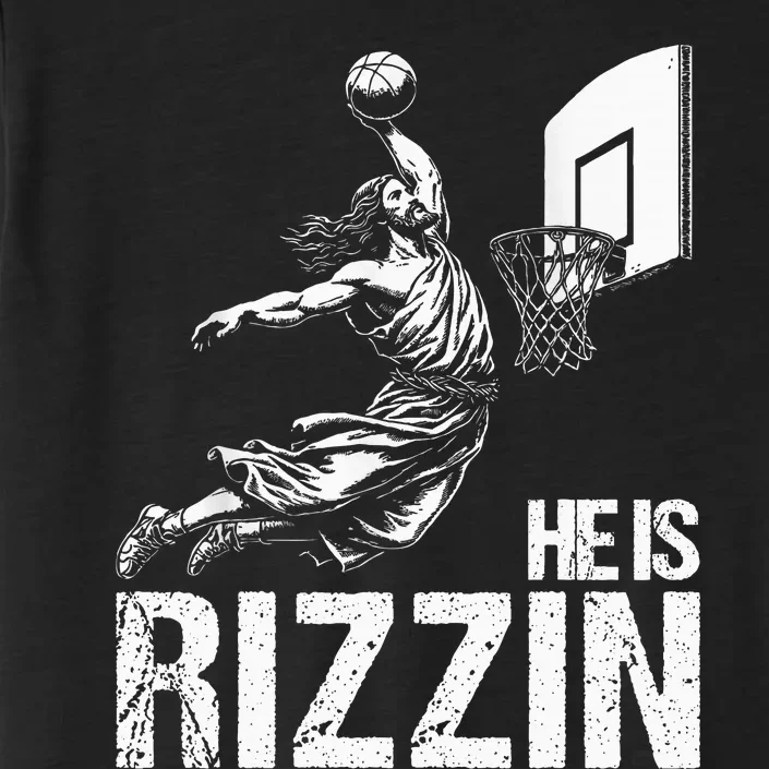 He Is Rizzin Funny Jesus Playing Basketball Meme ChromaSoft Performance T-Shirt