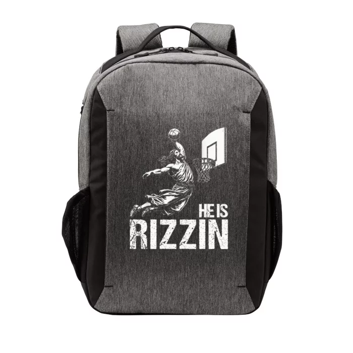 He Is Rizzin Funny Jesus Playing Basketball Meme Vector Backpack