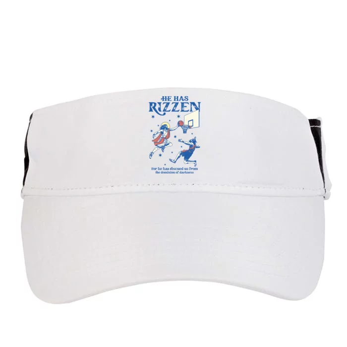 He Is Rizzin Funny Easter Day Jesus Playing Basketball Adult Drive Performance Visor