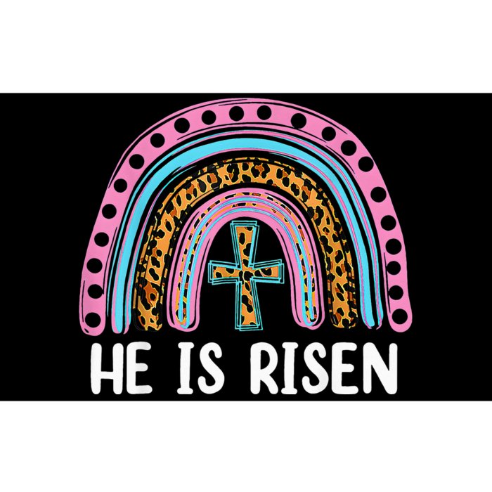 He Is Risen Leopard Rainbow Jesus Christian Happy Easter Day Bumper Sticker