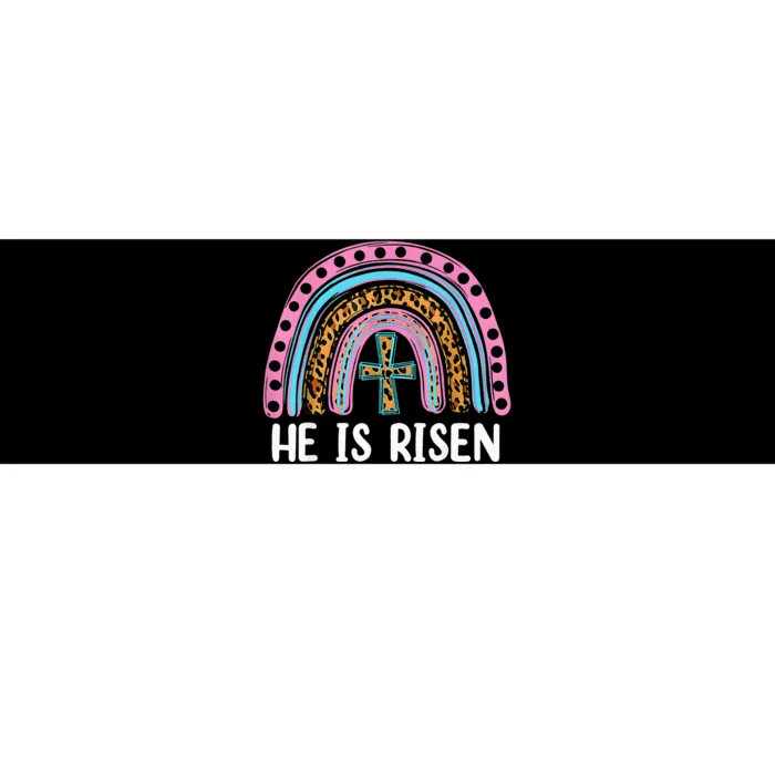 He Is Risen Leopard Rainbow Jesus Christian Happy Easter Day Bumper Sticker