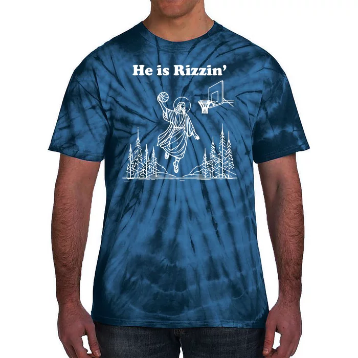 He Is Rizzin Funny Easter Humor Christian Tie-Dye T-Shirt