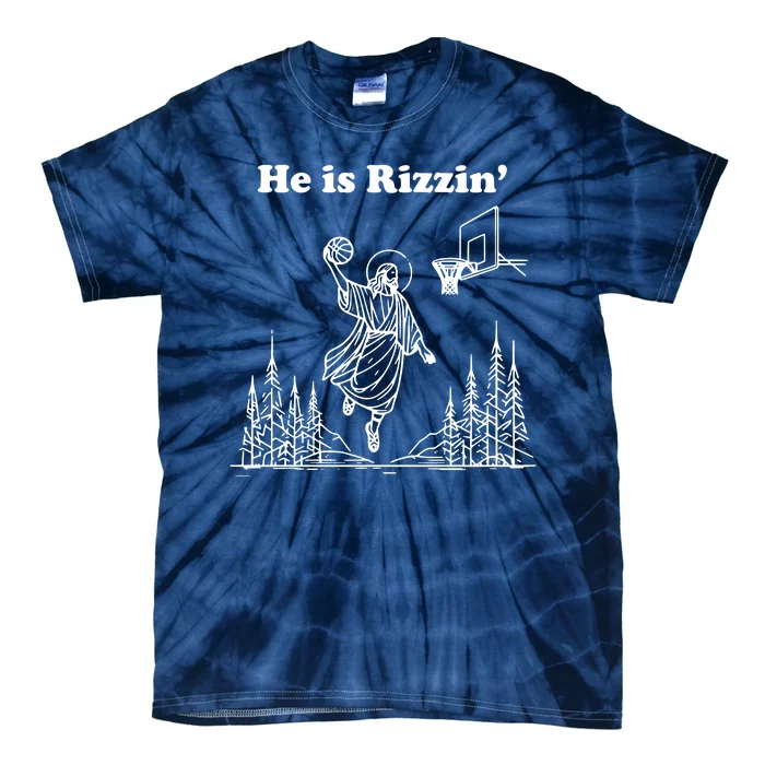 He Is Rizzin Funny Easter Humor Christian Tie-Dye T-Shirt