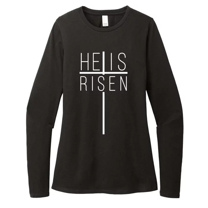 Hell Is Risen Cross Christianity Womens CVC Long Sleeve Shirt