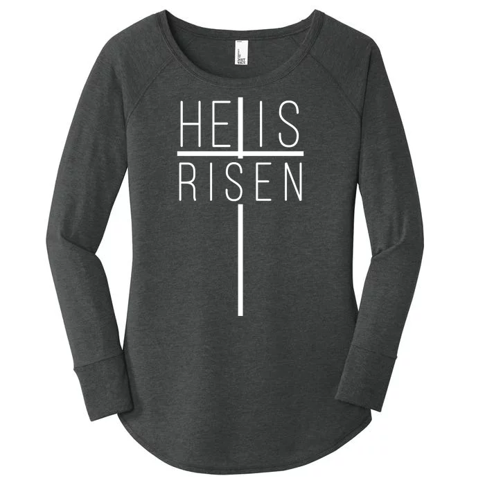 Hell Is Risen Cross Christianity Women's Perfect Tri Tunic Long Sleeve Shirt