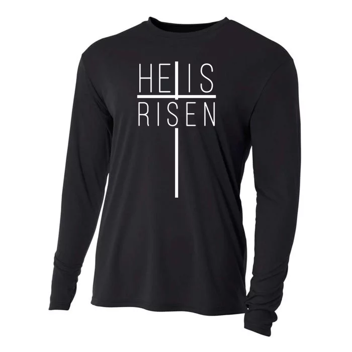 Hell Is Risen Cross Christianity Cooling Performance Long Sleeve Crew