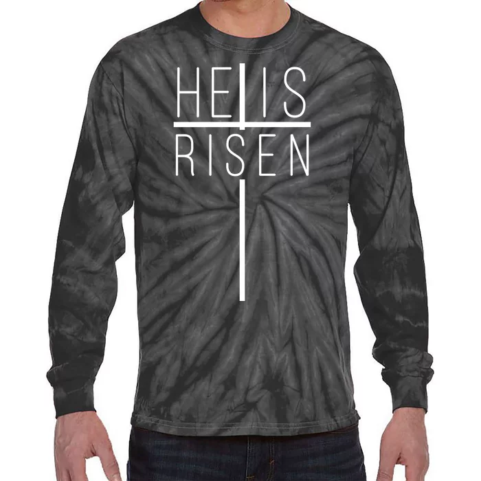 Hell Is Risen Cross Christianity Tie-Dye Long Sleeve Shirt