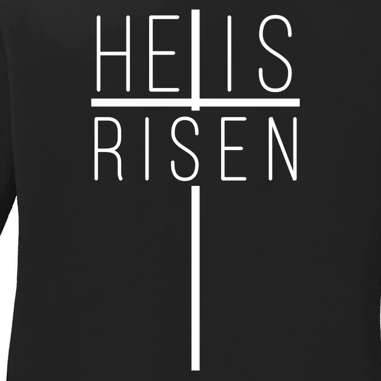 Hell Is Risen Cross Christianity Ladies Long Sleeve Shirt