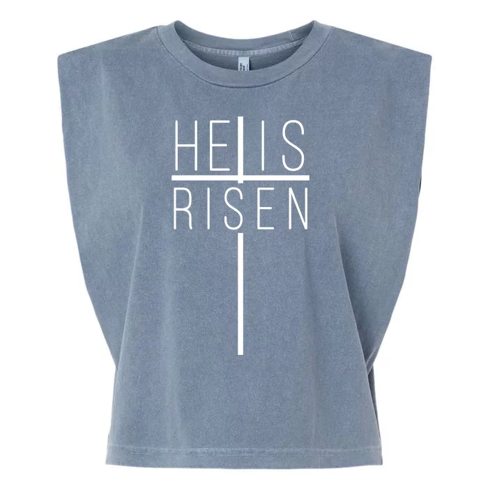 Hell Is Risen Cross Christianity Garment-Dyed Women's Muscle Tee