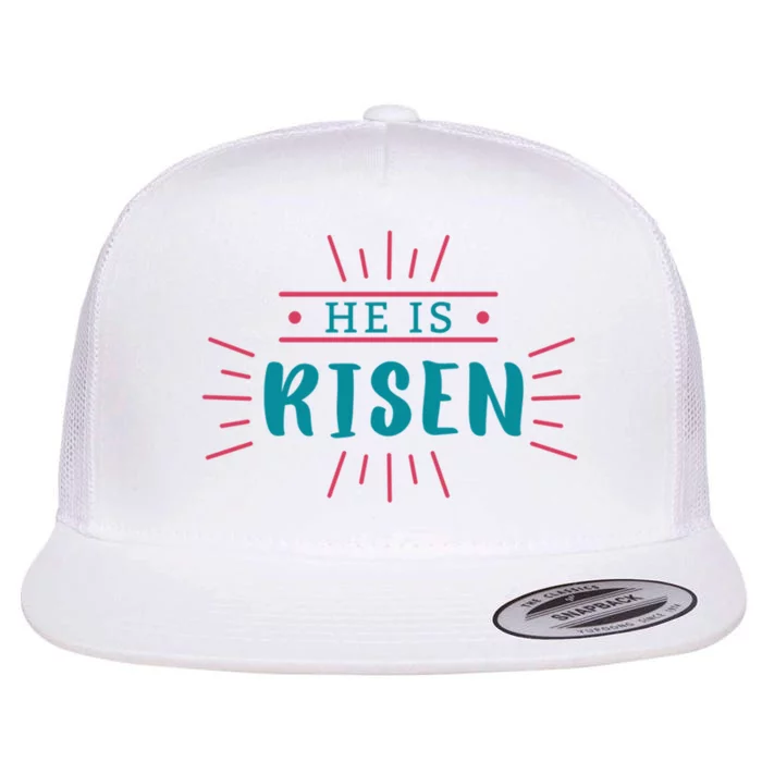 He Is Risen Easter Jesus Flat Bill Trucker Hat